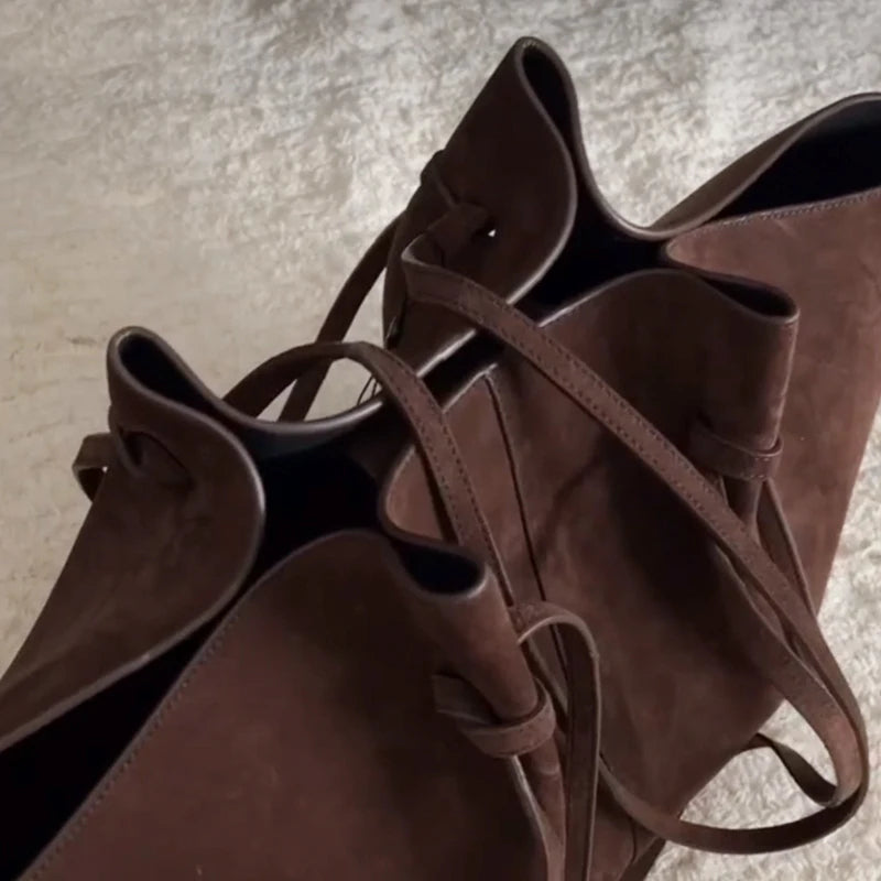 Large Suede Tote Bag | Luxury Designer Handbag for Women