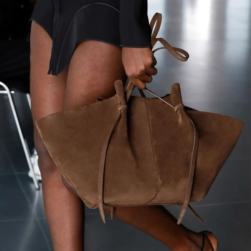 Large Capacity Suede Tote Bag – Luxury Designer Handbag for Women