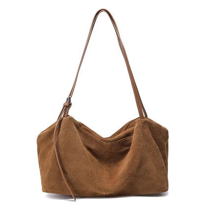 Women's Genuine Suede Cowhide Leather Shoulder Bag