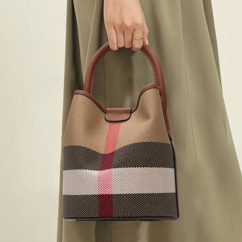 Essence NY Checkered Bucket Handbag