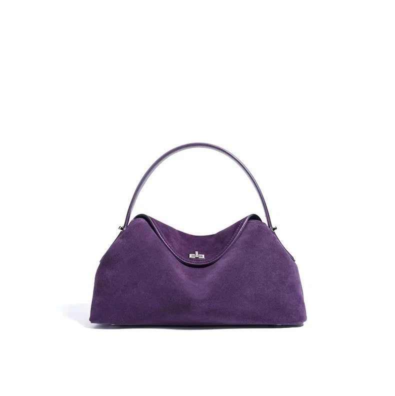 Luxury Suede Cowhide Leather Shoulder Bag