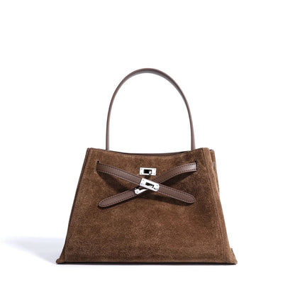 Genuine Suede Leather Elegant Tote Bag