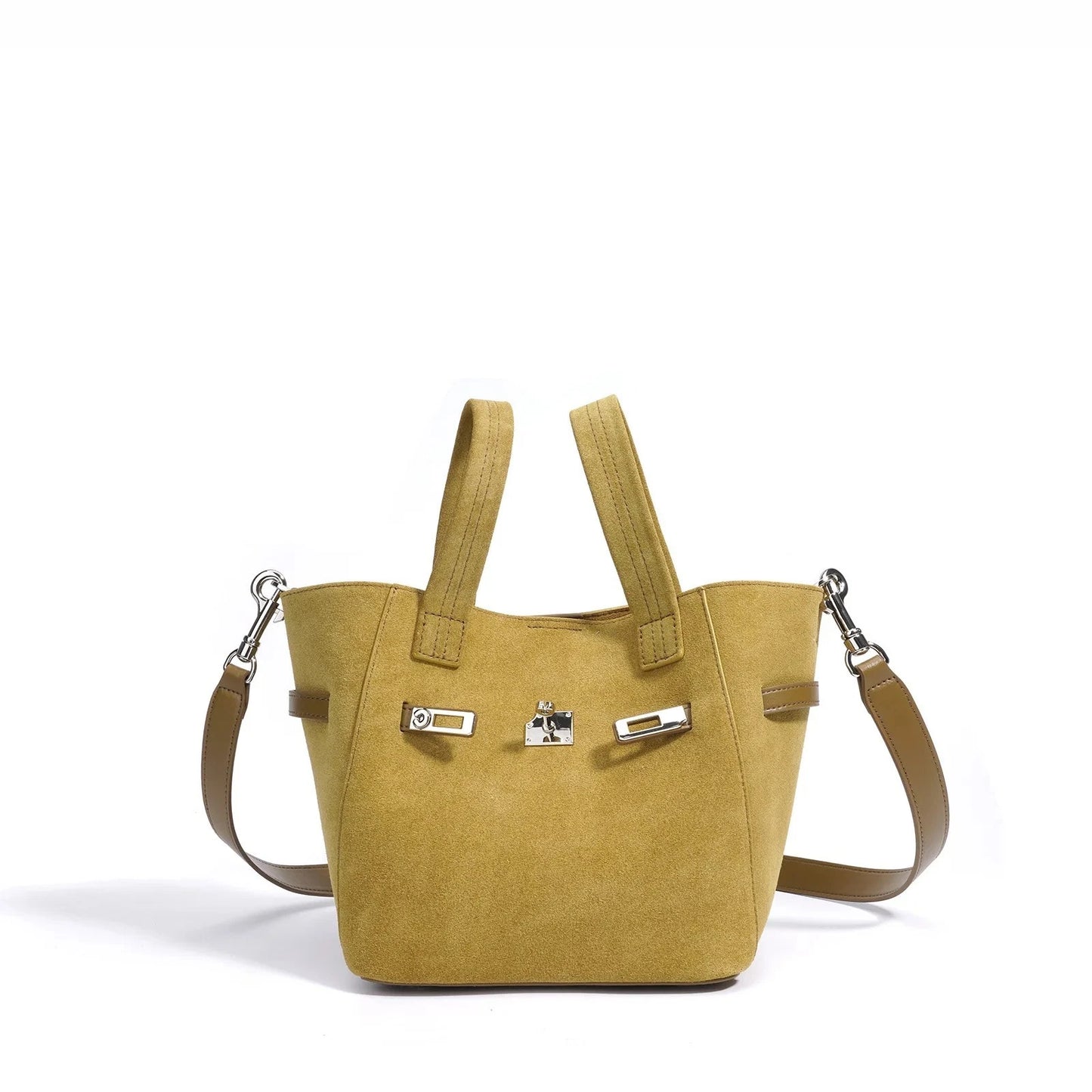 Genuine Luxury Matte Suede Bucket Tote