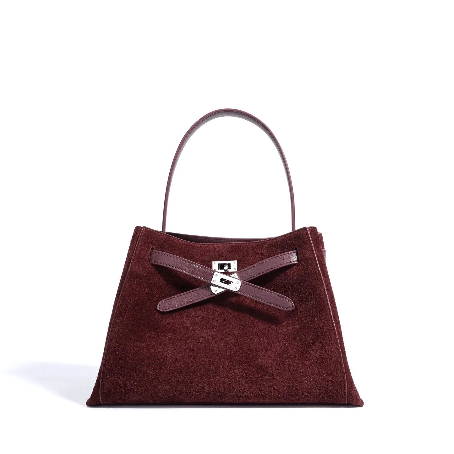 Genuine Suede Leather Elegant Tote Bag