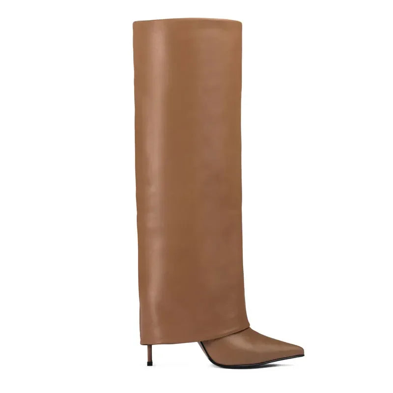 Women's Knee-High Leather Boots – Sexy & Elegant Heels