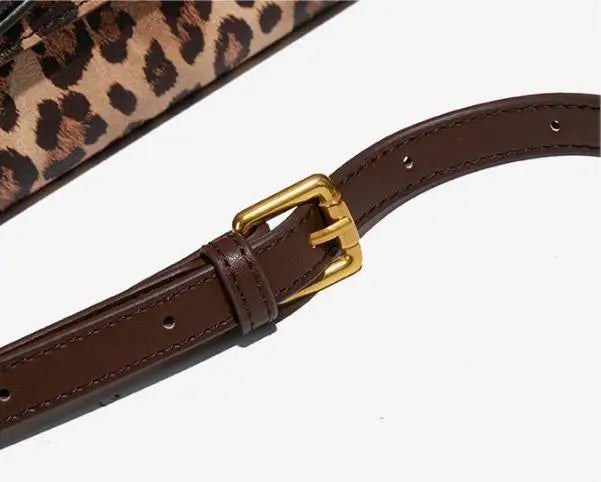 Women's Fashion Leopard Pattern Handheld Banquet Bag – Elegant Square Crossbody Bag
