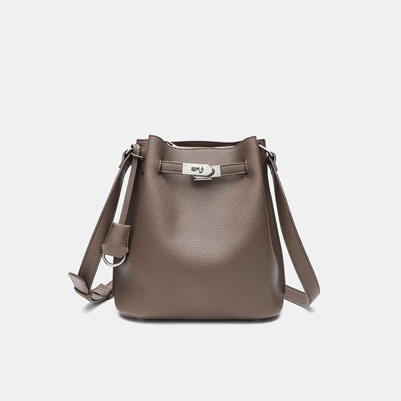 Vegan Leather Bucket Bag – 2025 Casual Crossbody & Shoulder Purse for Women