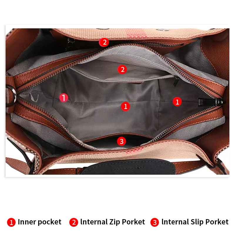 Essencenewyork Leather & Canvas Tote Handbag – Brown