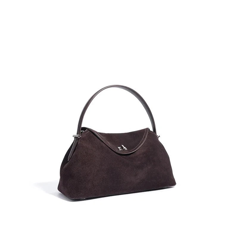 Luxury Suede Cowhide Leather Shoulder Bag