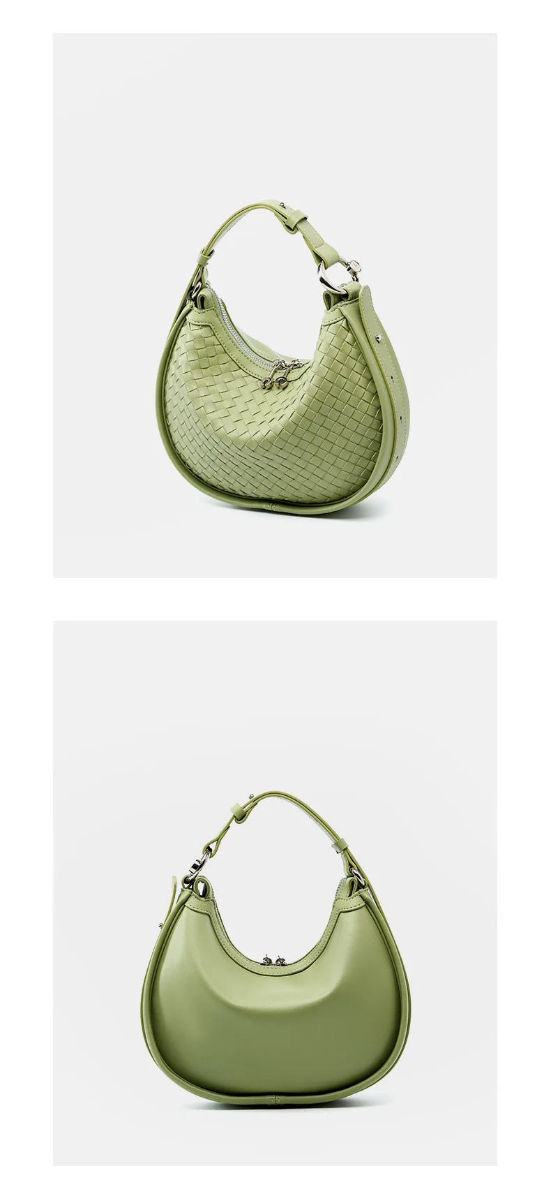 Genuine Leather Woven Shoulder Bag | Essence New York