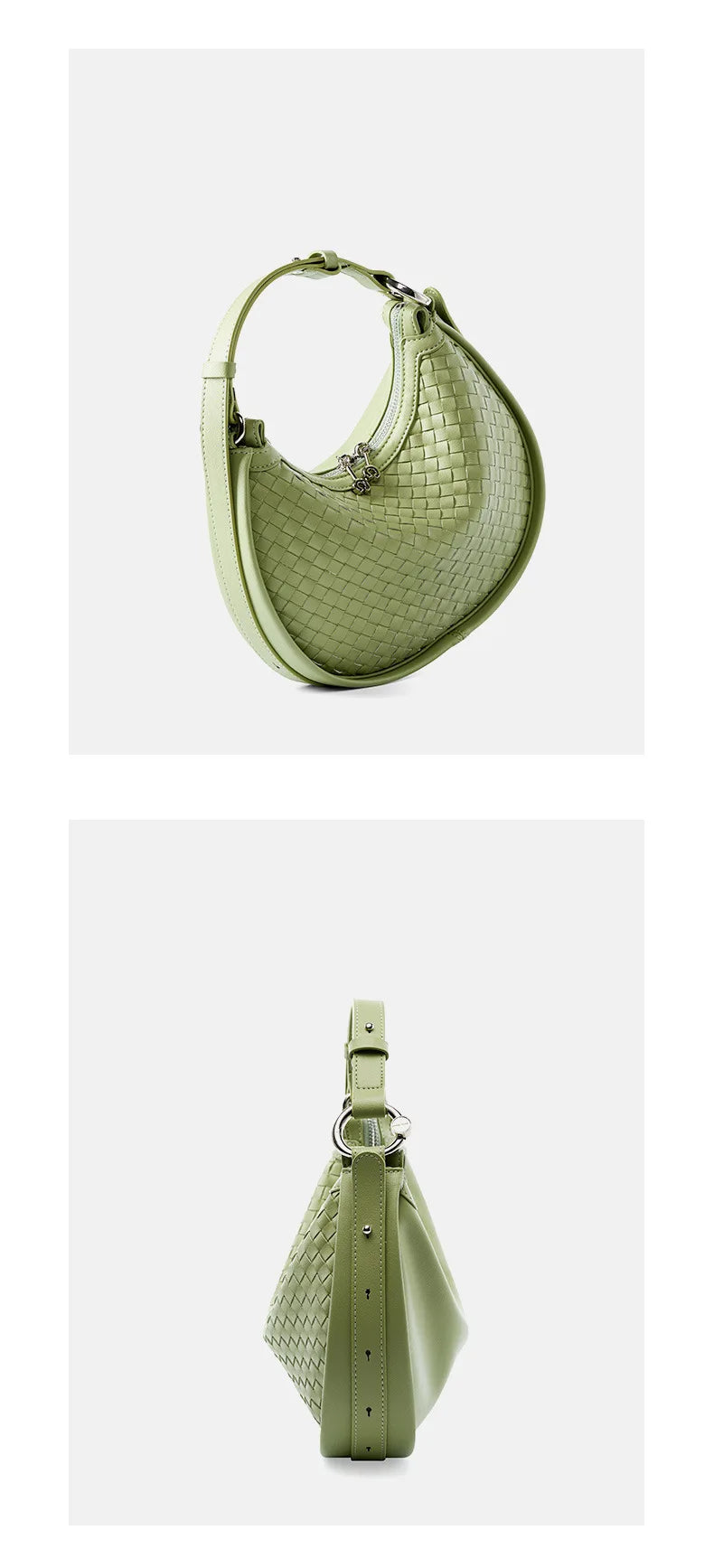 Genuine Leather Woven Shoulder Bag | Essence New York