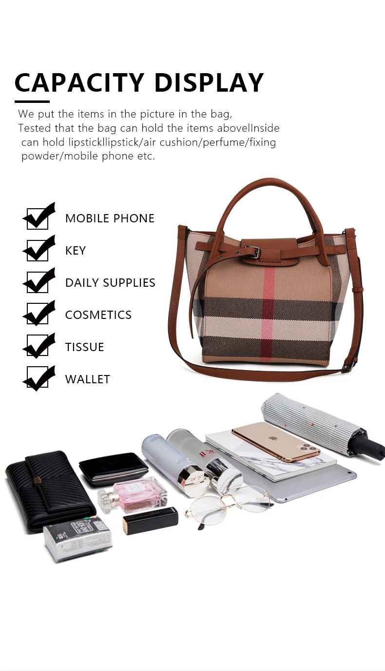 Essencenewyork Leather & Canvas Tote Handbag – Brown