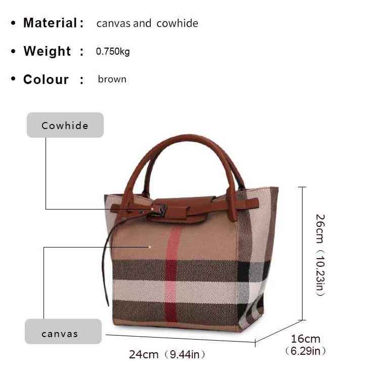 Essencenewyork Leather & Canvas Tote Handbag – Brown
