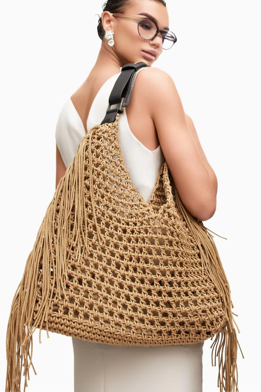 Bohemian Beach Bag | Luxury Designer Handbag with Tassels