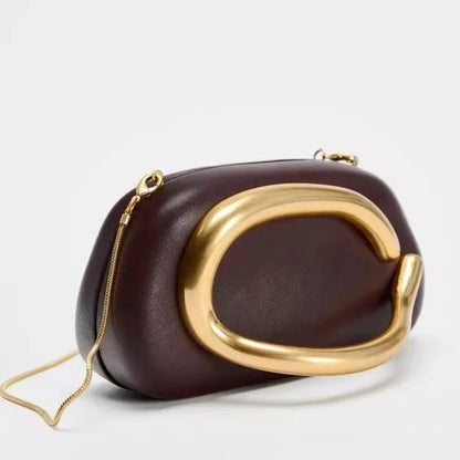 Gold Closure Box Clutch | Elegant Evening & Wedding Purse