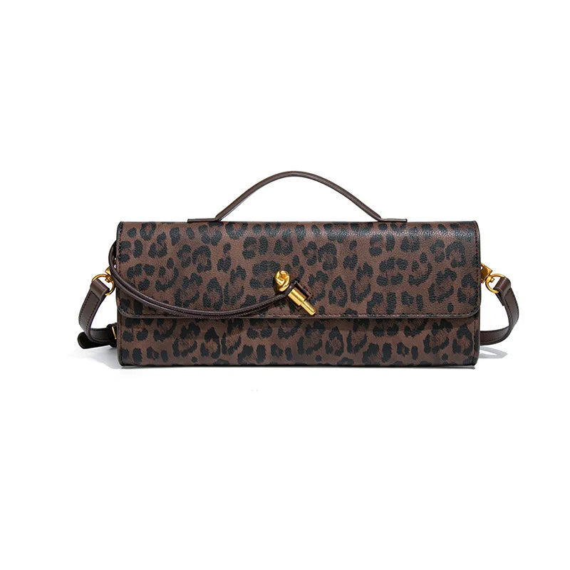Women's Fashion Leopard Pattern Handheld Banquet Bag – Elegant Square Crossbody Bag