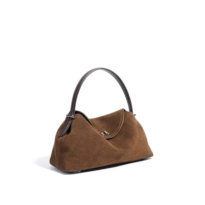 Luxury Suede Cowhide Leather Shoulder Bag