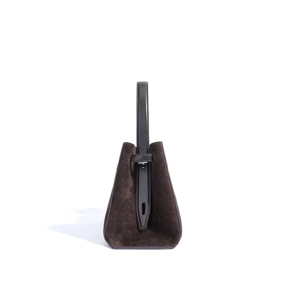 Genuine Suede Leather Elegant Tote Bag