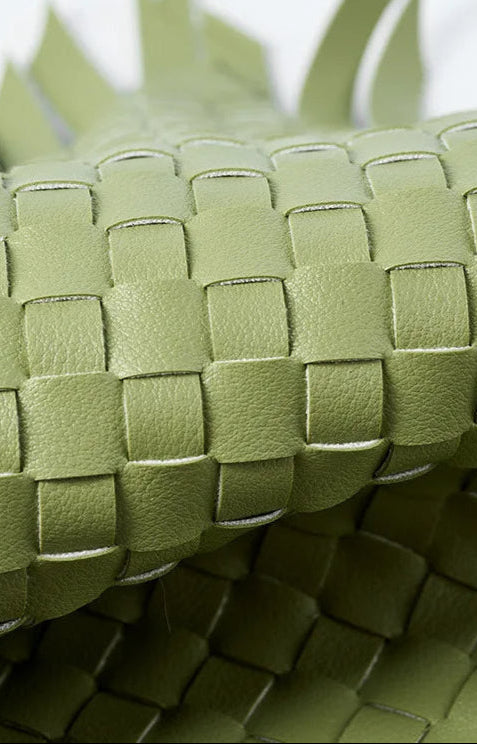 Genuine Leather Woven Shoulder Bag | Essence New York