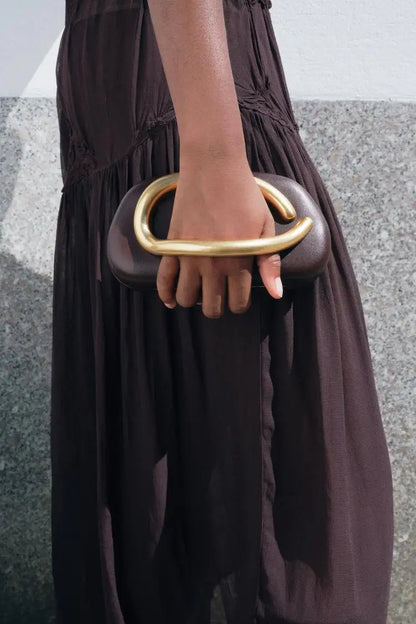 Gold Closure Box Clutch | Elegant Evening & Wedding Purse