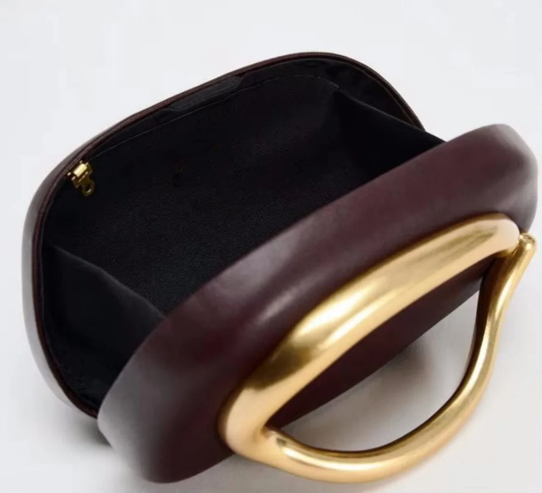 Gold Closure Box Clutch | Elegant Evening & Wedding Purse