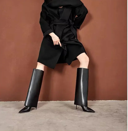 Women's Knee-High Leather Boots – Sexy & Elegant Heels