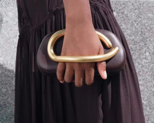 Gold Closure Box Clutch | Elegant Evening & Wedding Purse