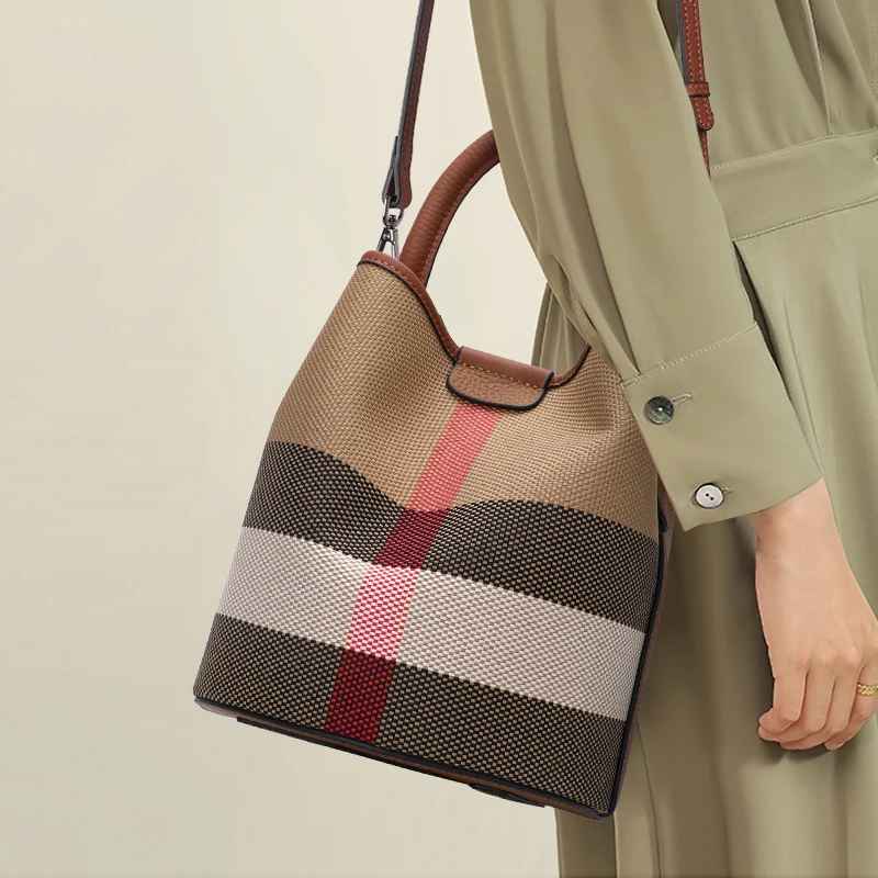 Essence NY Checkered Bucket Handbag