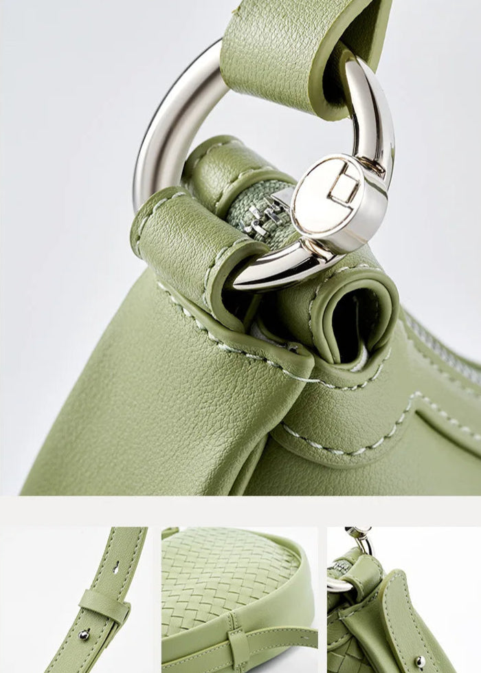 Genuine Leather Woven Shoulder Bag | Essence New York