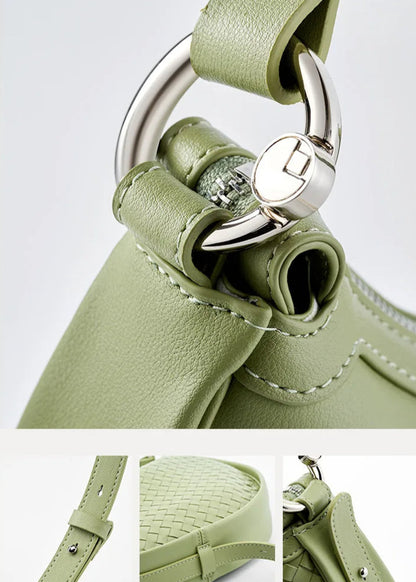 Genuine Leather Woven Shoulder Bag | Essence New York