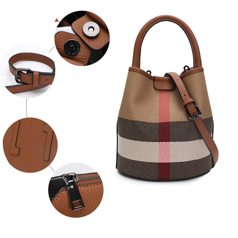 Essence NY Checkered Bucket Handbag