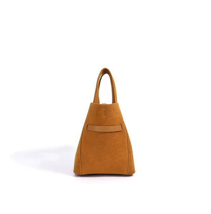 Genuine Luxury Matte Suede Bucket Tote