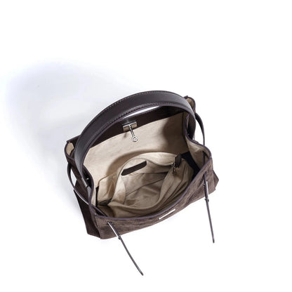 Genuine Suede Leather Elegant Tote Bag