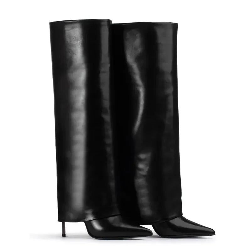 Women's Knee-High Leather Boots – Sexy & Elegant Heels