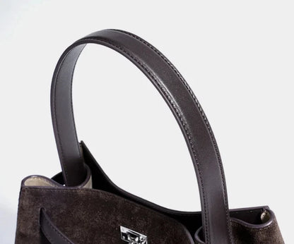 Genuine Suede Leather Elegant Tote Bag