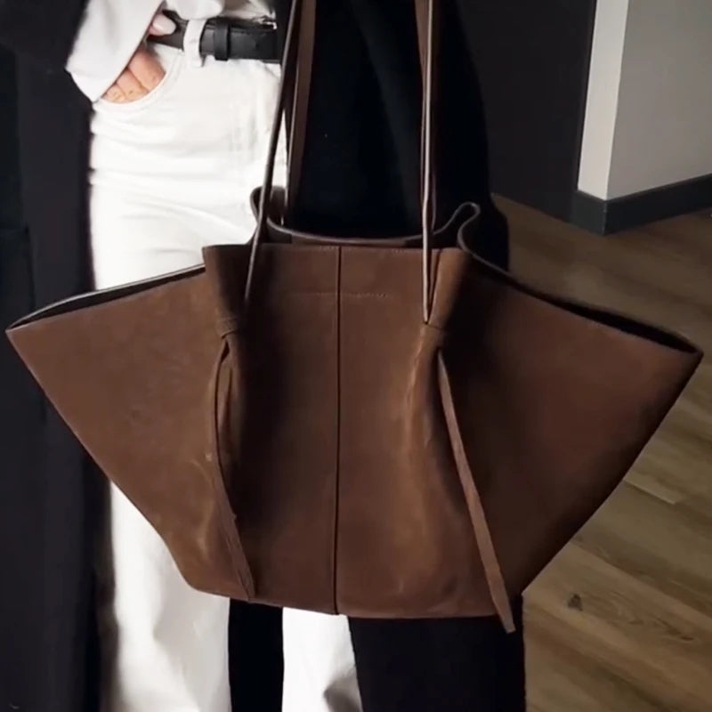 Large Suede Tote Bag | Luxury Designer Handbag for Women