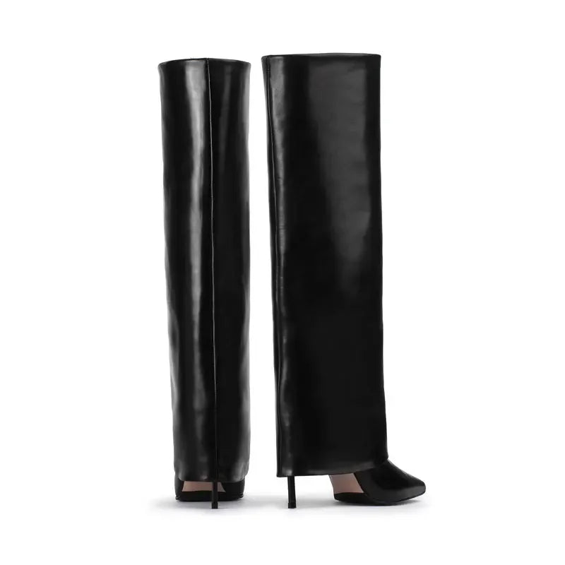 Women's Knee-High Leather Boots – Sexy & Elegant Heels