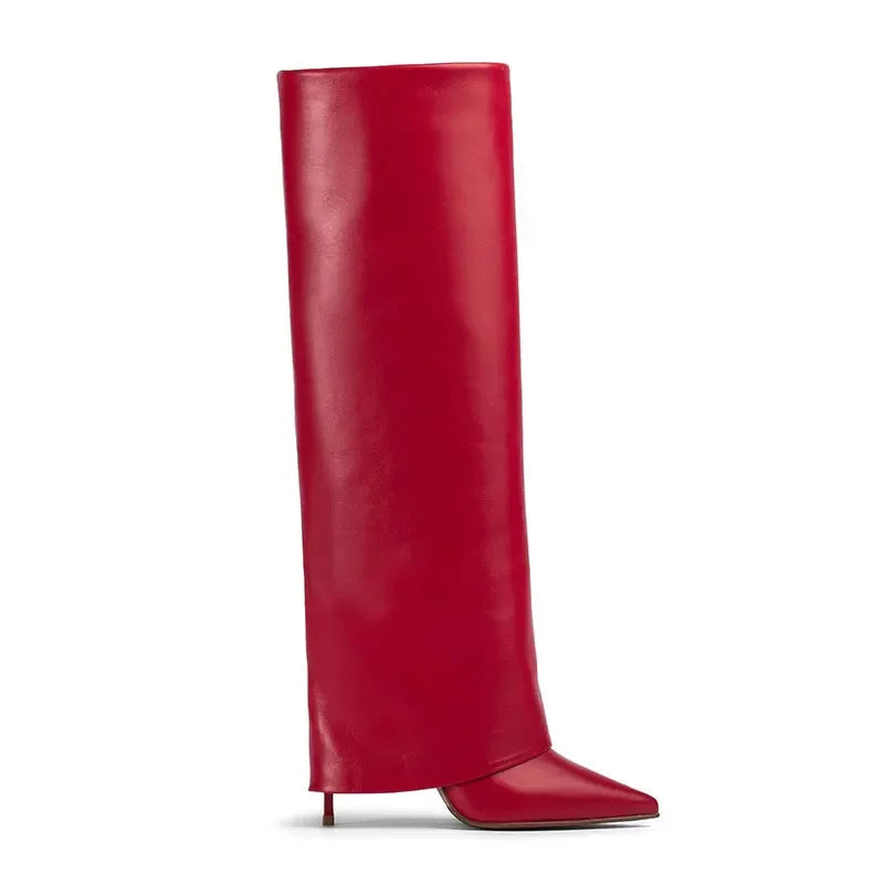 Women's Knee-High Leather Boots – Sexy & Elegant Heels