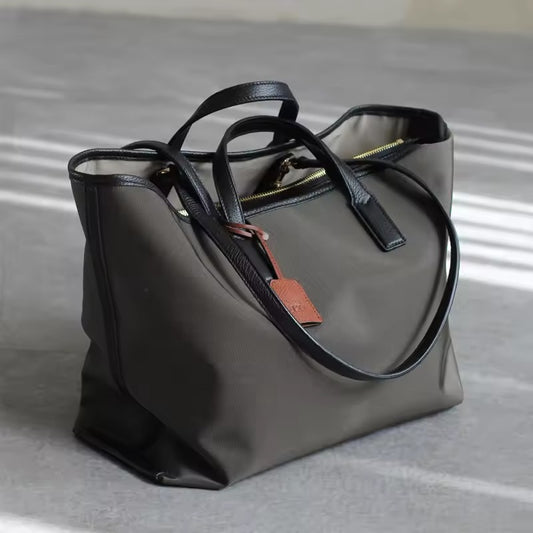 Non-Crease Nylon & Cow Leather Bag – Stylish & Durable