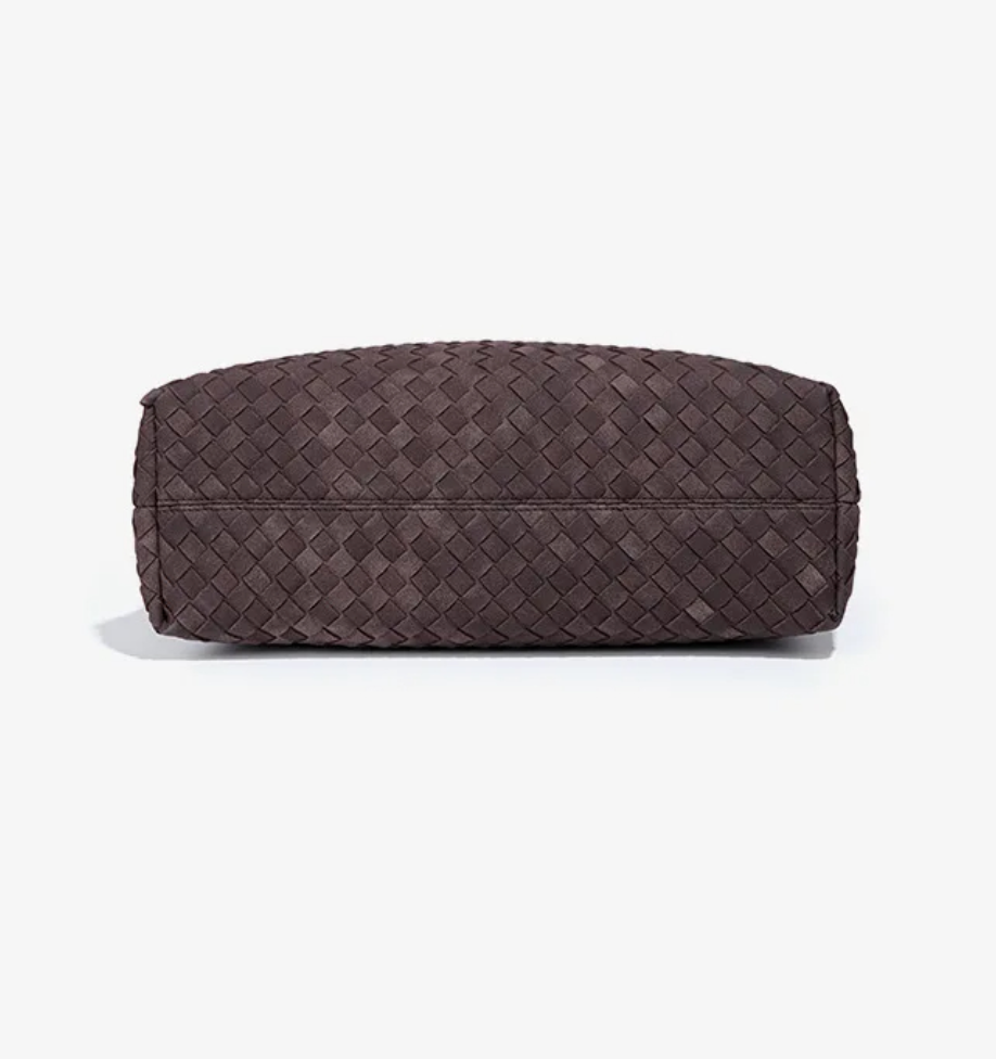 Vintage Woven Tote Bag – Luxury Matte Suede Handbag
