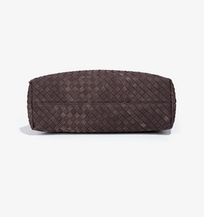 Vintage Woven Tote Bag – Luxury Matte Suede Handbag