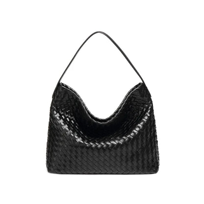 Vintage Matte Woven Tote Bag – Large Capacity Luxury Fashion Shoulder & Crossbody Bag for Women