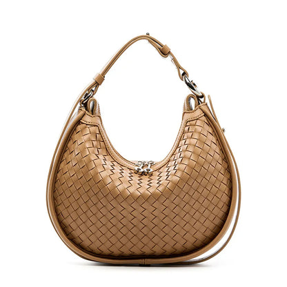 Genuine Leather Woven Shoulder Bag | Essence New York