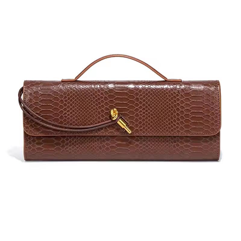 Long Purse Pu Crocodile Pattern Crossbody Shoulder Bags