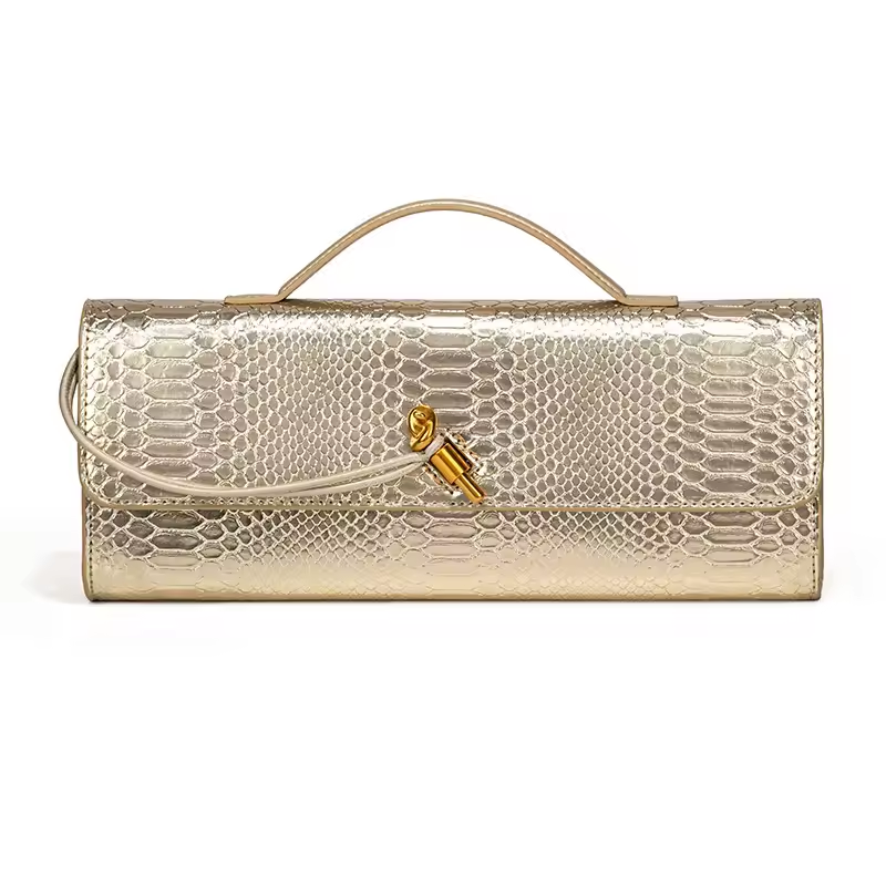 Long Purse Pu Crocodile Pattern Crossbody Shoulder Bags
