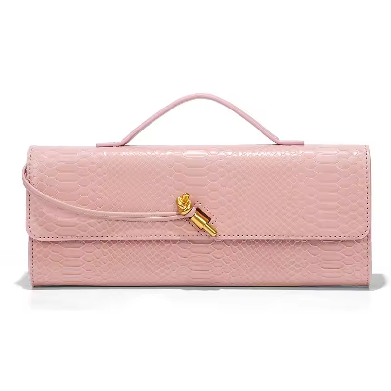 Long Purse Pu Crocodile Pattern Crossbody Shoulder Bags