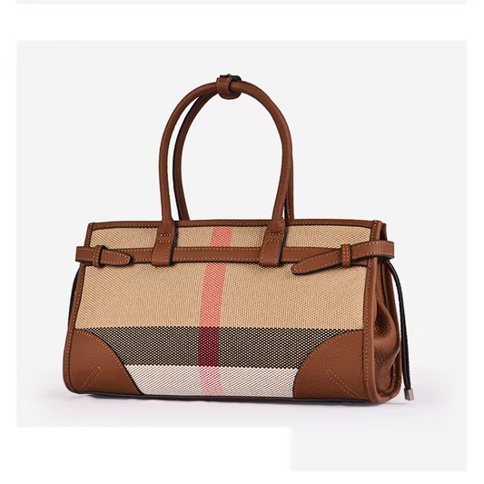 Checkered Canvas Crossbody Bag – Stylish & Practical