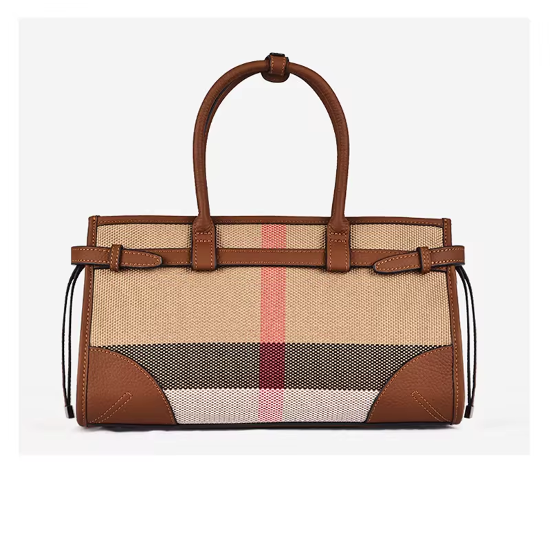 Checkered Canvas Crossbody Bag – Stylish & Practical