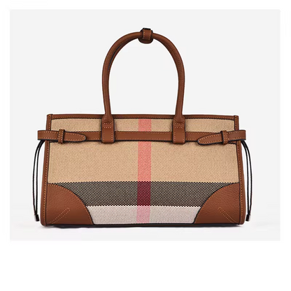 Checkered Canvas Crossbody Bag – Stylish & Practical