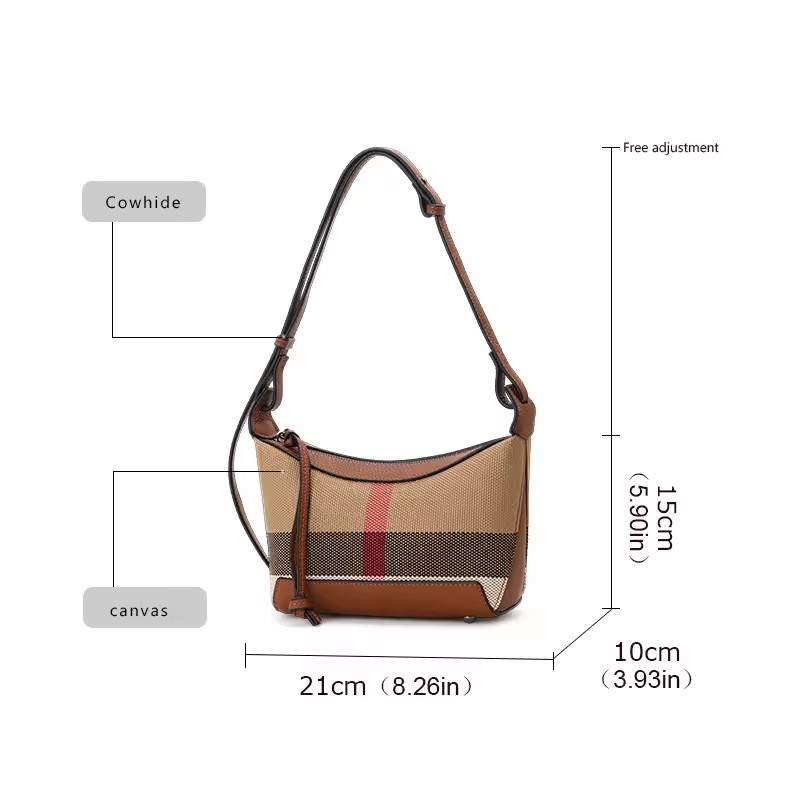 Canvas & Cowhide Crossbody Bag – Stylish & Versatile